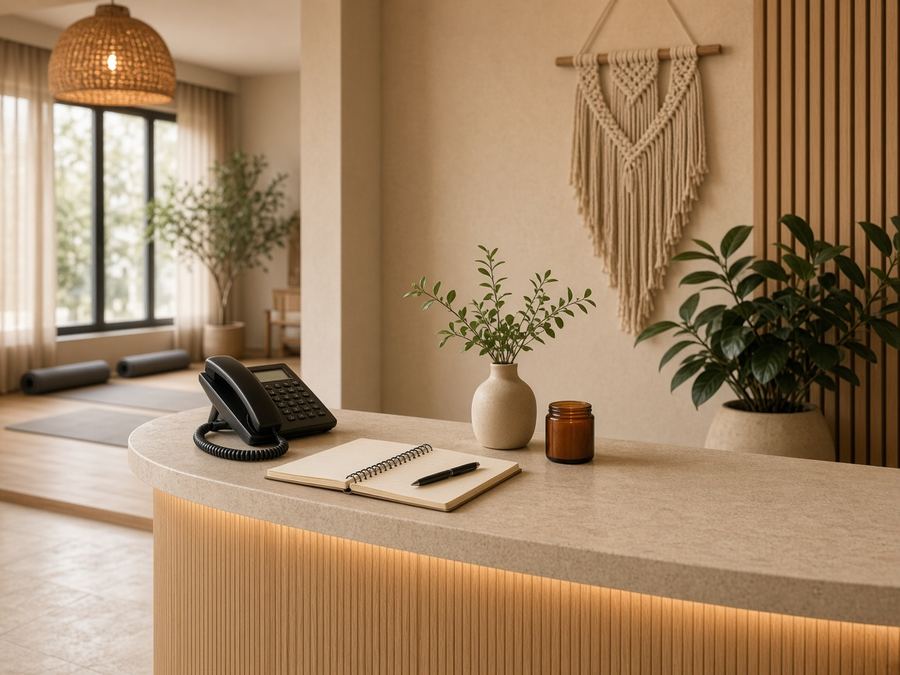 Contact desk at Studio Velvet Wave in Braga